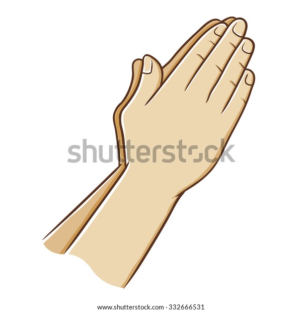 Two Hand Closing Praying Vector Illustration Stock Vector (Royalty Free ...