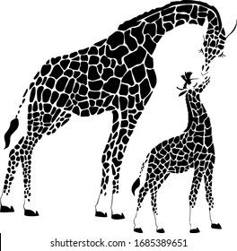 Two Hand Drawn Cute Giraffe Girls Stock Vector (Royalty Free ...