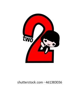 two hand drawn girl Character illustration vector file