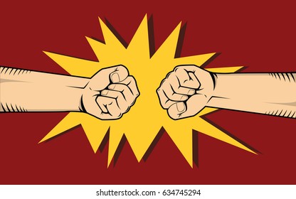 two hand fighting or clashes illustrate fight among other two thing
