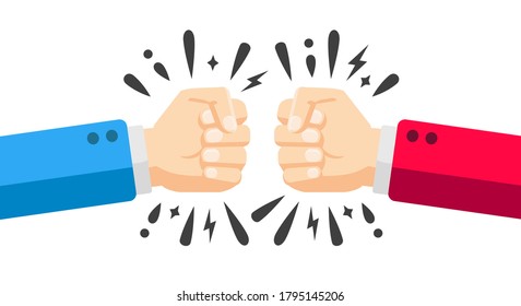 Two Hand Fists Fightings Versus Fighting Stock Vector (Royalty Free ...