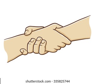 Two Hand Holding Each Other With Strong Grip, Vector Illustration
