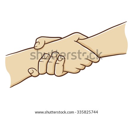 Two Hand Holding Each Other With Strong Grip, vector illustration