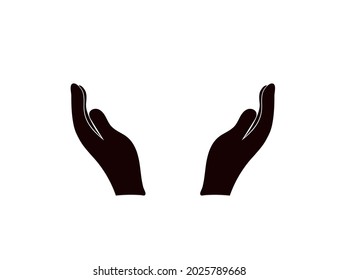 Two Hand Icon. Vector Illustration Open Palm