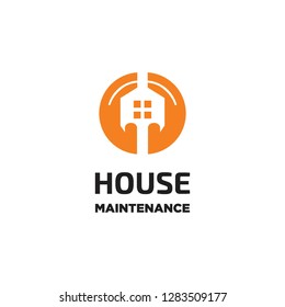 two hand keeping house maintenance logo icon vector template