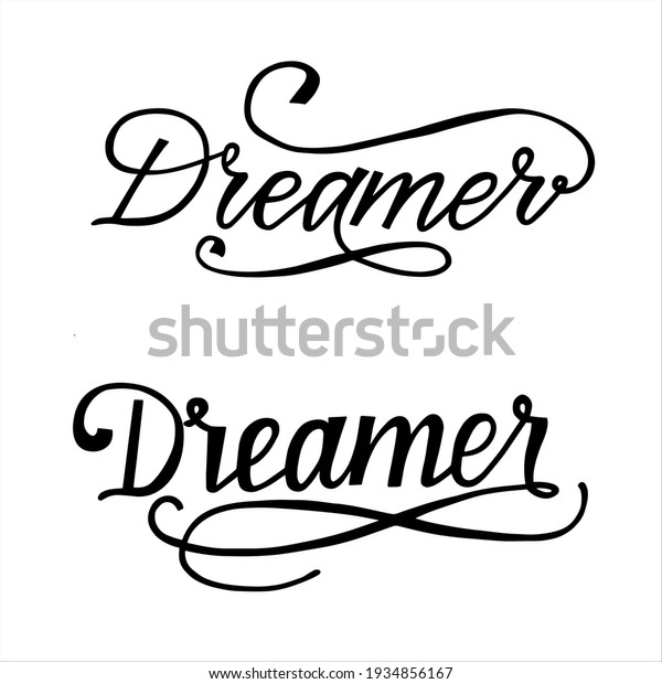 two-hand-lettering-word-dreamer-vector-stock-vector-royalty-free