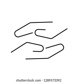 two hand line icon vector  isolated illustration editable