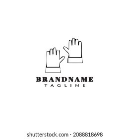 two hand logo cartoon icon design template black modern isolated vector