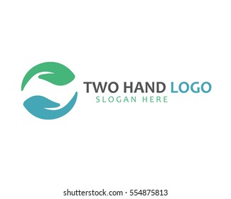 Two Hand Logo vector design template