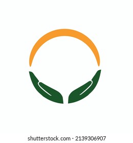 two hand logo vector. help and care symbol.
