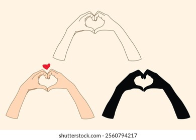 two hand making a cute heart shape, love shape hand, heart shape hand make for romantic design