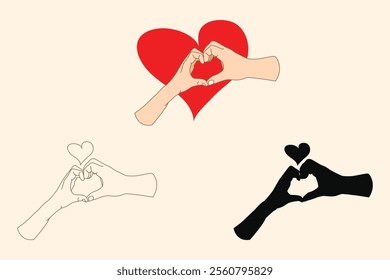 two hand making heart shape symbol, hand make love shape symbol for romantic design