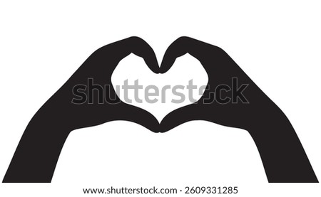 two hand making heart silhouette sign. hand gesture. Vector illustration