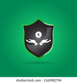 two hand and money icon