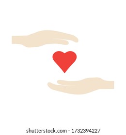 Two hand protect one heart