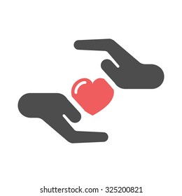 Two hand protecting heart.