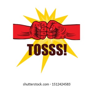 two hand punch, partner illustration