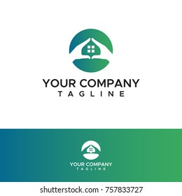 two hand real estate logo circle