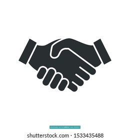 Two hand shaking icon vector illustration logo template for many purpose. Isolated on white background.