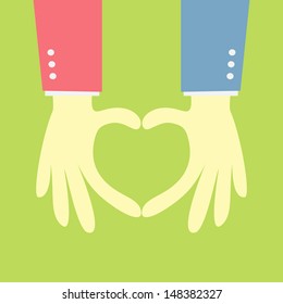 two hand showing heart shape