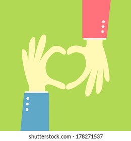 two hand showing heart shape 