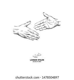 Two hand will do hand shake logo template
