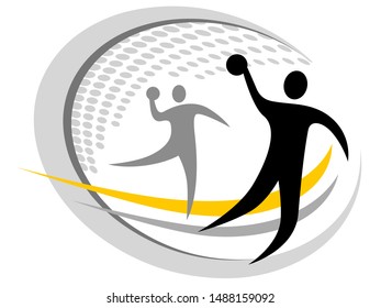 Two handball players vector illustration