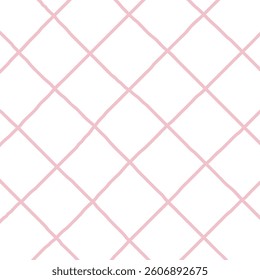 Two hand-drawn diagonal grid patterns, soft lines, cozy texture, modern lattice design, pastel and earthy tones, minimal style, editable vector tiles for digital and print use