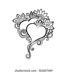 Two hand-drawn hearts. vector illustration
