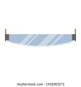 Two handed saw flat style vector icon