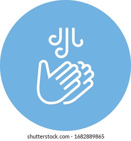 Two Hands Being Dried With Air Dryer Outline Icon