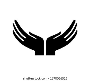 two hands with black on a white background