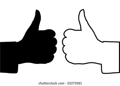 Two Hands Black White Stock Vector (Royalty Free) 31073581 | Shutterstock