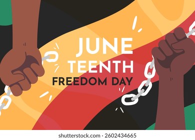Two hands break the chain of racism