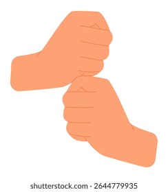 Two hands are bumping fists, symbolizing teamwork, partnership, and mutual respect in a collaborative environment, suitable for conveying concepts of agreement, unity, and shared success