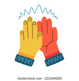 Two hands calpping. Flat design illustration vector.