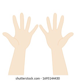 dos manos. ilustrador de dibujos animados vector. ​ fondo blanco. 