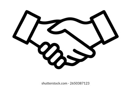 Two hands clasped together in handshake illustrating agreement, partnership and  formal deal