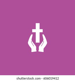 Two Hands and Cross of Christ and Believers