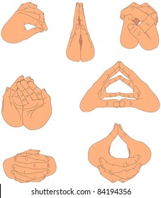 Two hands in different positions for meditation