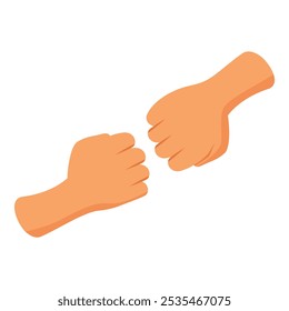 Two hands doing a fist bump, illustrating concepts of teamwork, friendship or partnership