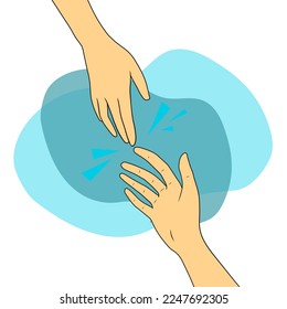 Se dibujan dos manos entre sí. Ilustración del vector
