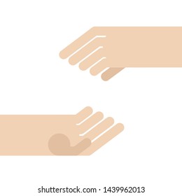 Two hands empty holding isolated. Vector illustration