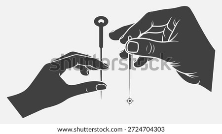 Two hands exchanging keys in a symbolic gesture