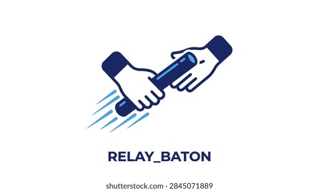 Two hands exchanging a relay baton