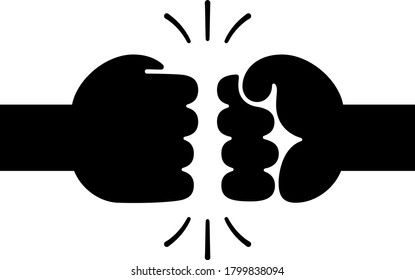 Two hands in fist bumping. RGB. Global color