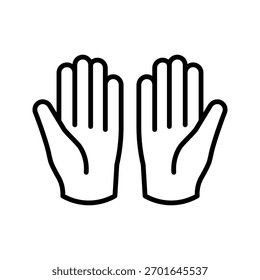 two hands and five fingers icon vector icon