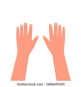 two hands flat icon.vector illustration isolated on white background.10 eps.