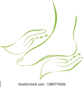 Two hands and foot logo