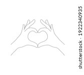 Two hands in the form of a heart icon love sign